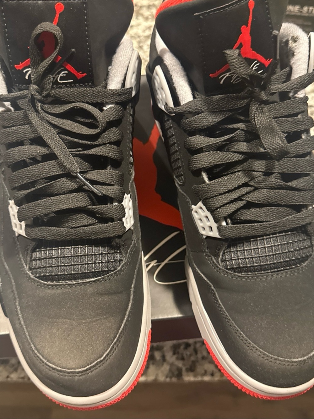 Jordan 4 Black/Red/White Retro Sneakers